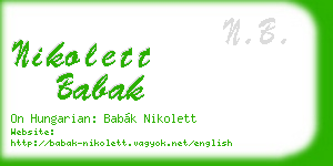nikolett babak business card