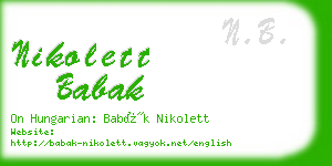 nikolett babak business card